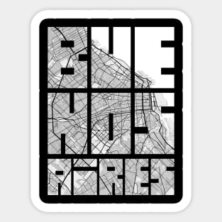 Buenos Aires, Argentina City Map Typography - Light Sticker